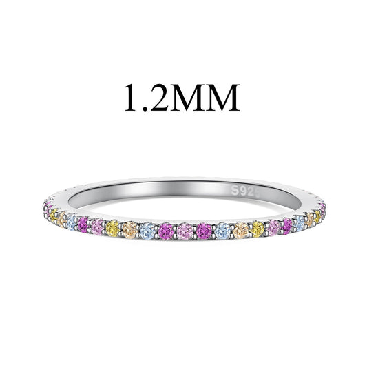 [RAFFINE]Ornate Colorful Round Cut Tennis Ring