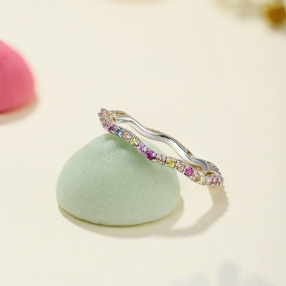 [RAFFINE]Dainty Colorful Round Cut Party Ring