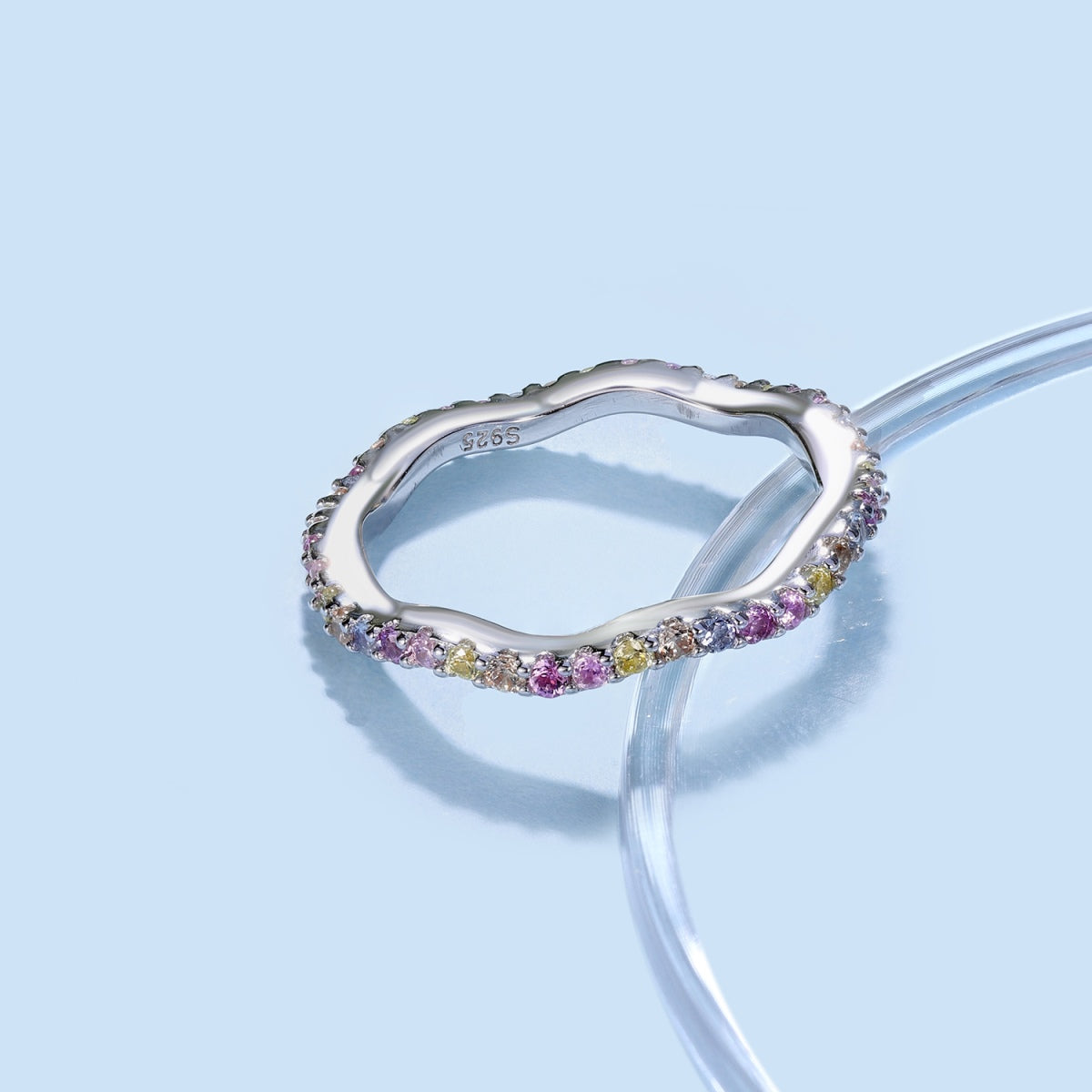 [RAFFINE]Dainty Colorful Round Cut Party Ring