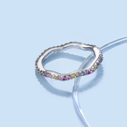 [RAFFINE]Dainty Colorful Round Cut Party Ring