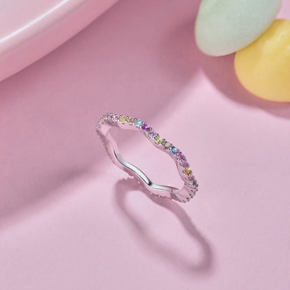 [RAFFINE]Dainty Colorful Round Cut Party Ring