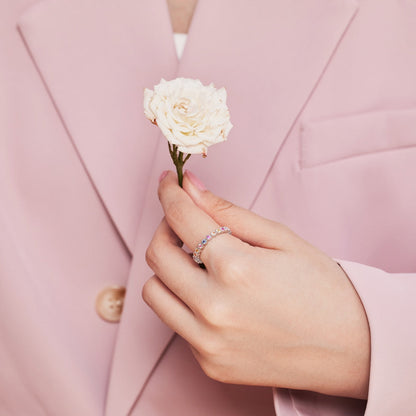 [RAFFINE]Unique Scintillating Round Cut Daily Ring