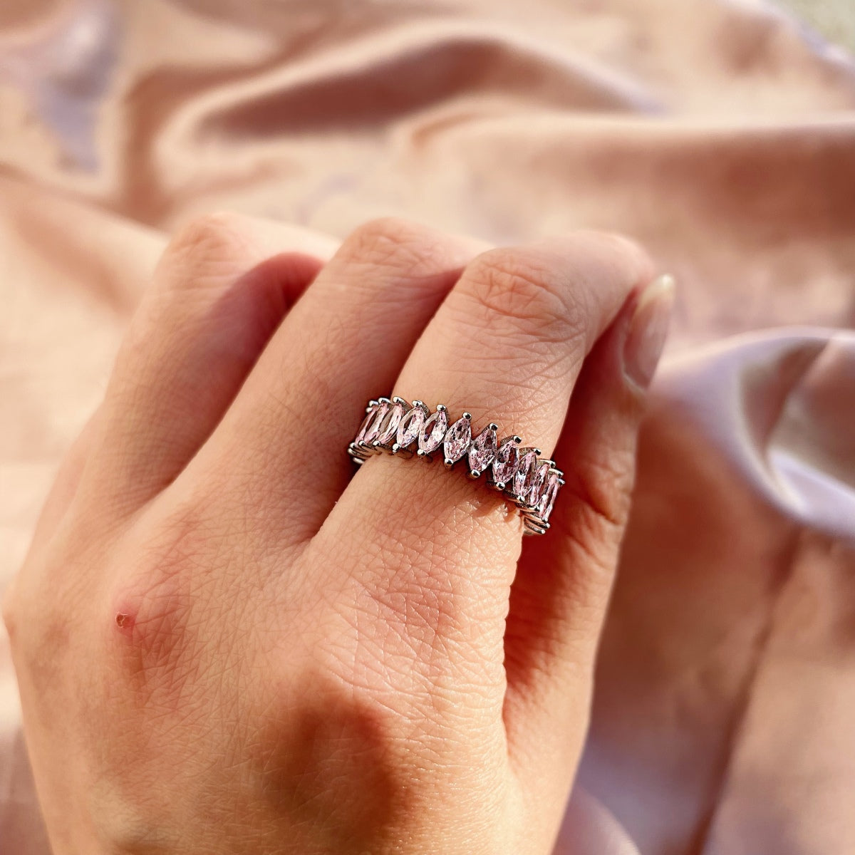 [RAFFINE]Gorgeous Marquise Cut Tennis Ring