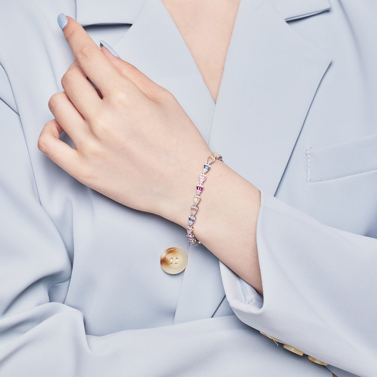 [RAFFINE]Pulsera diaria con forma de gota de agua radiante