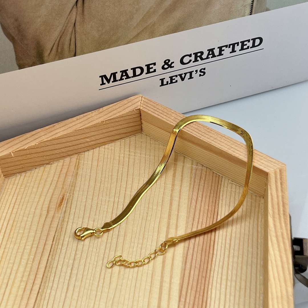 [RAFFINE]Collar de cadena de hueso de serpiente plano con cuchillas