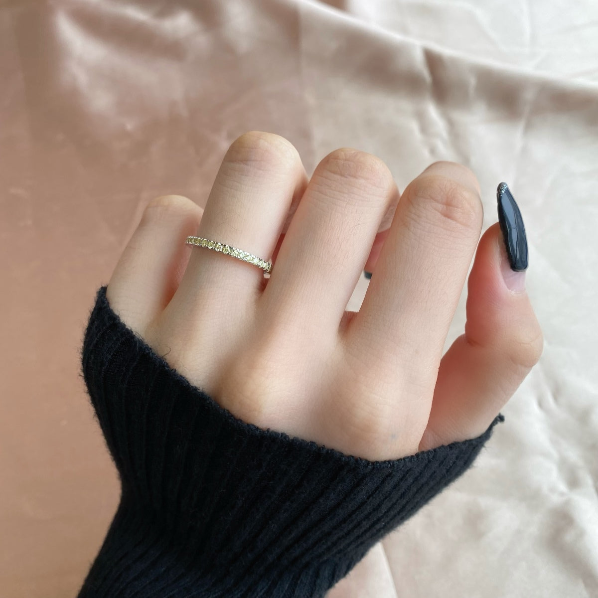 [RAFFINE]Delicate Sparkling Round Cut Daily Ring