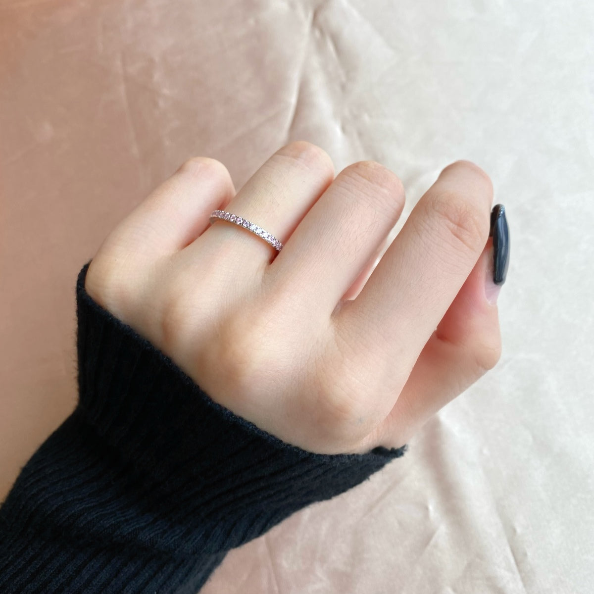 [RAFFINE]Delicate Sparkling Round Cut Daily Ring