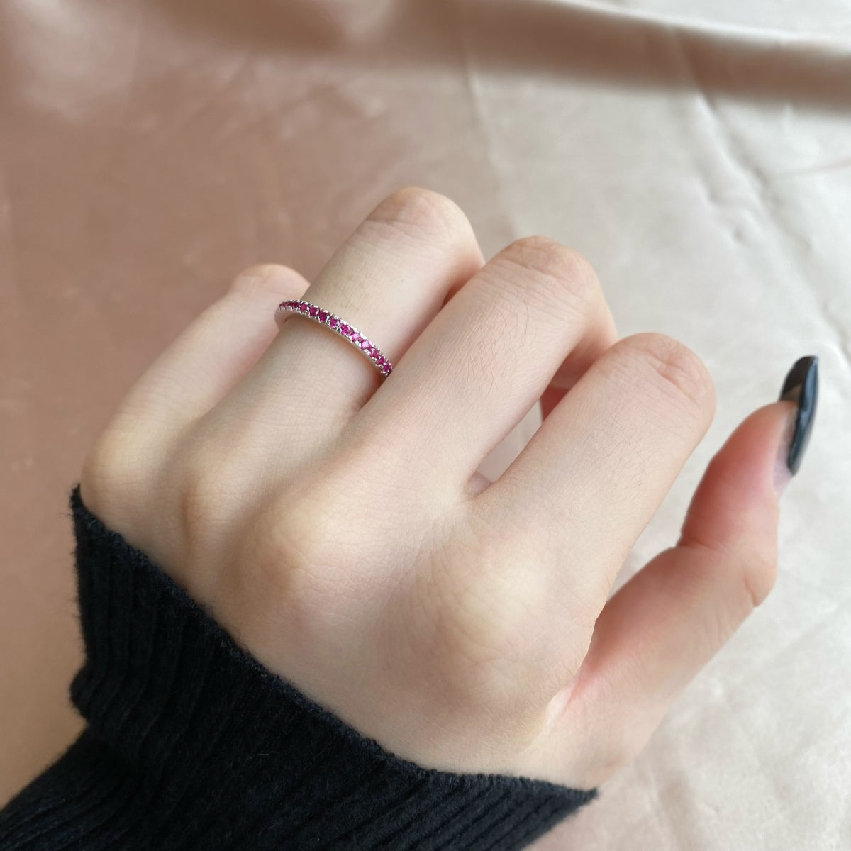 [RAFFINE]Delicate Sparkling Round Cut Daily Ring