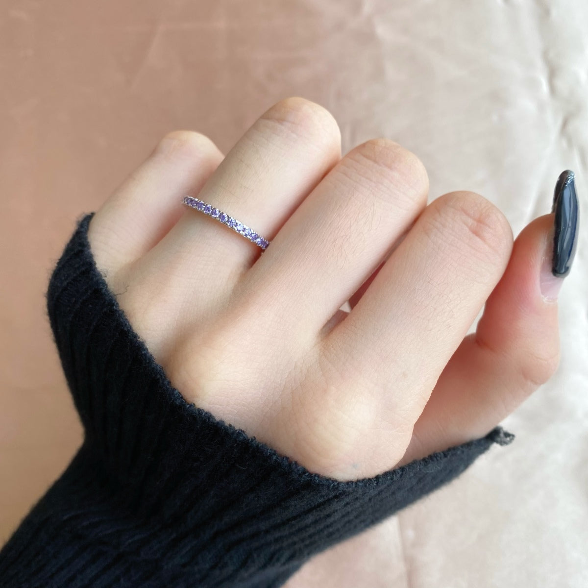 [RAFFINE]Delicate Sparkling Round Cut Daily Ring