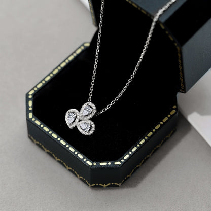 [RAFFINE] Elegante collar con corte de pera y forma de flor