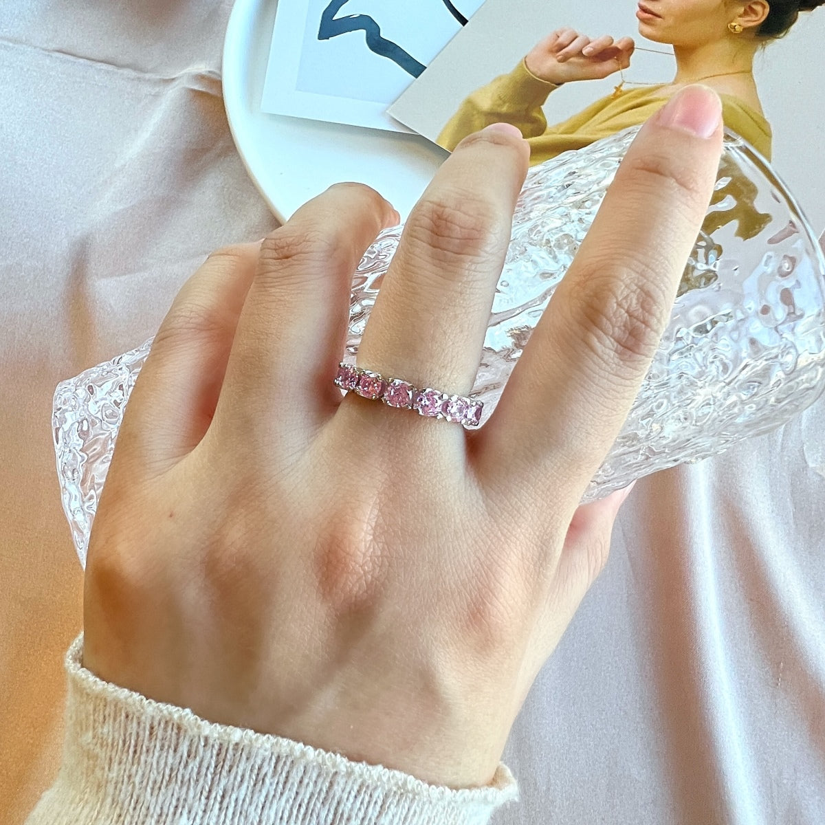 [RAFFINE]Eternity Round Cut Tennis Ring