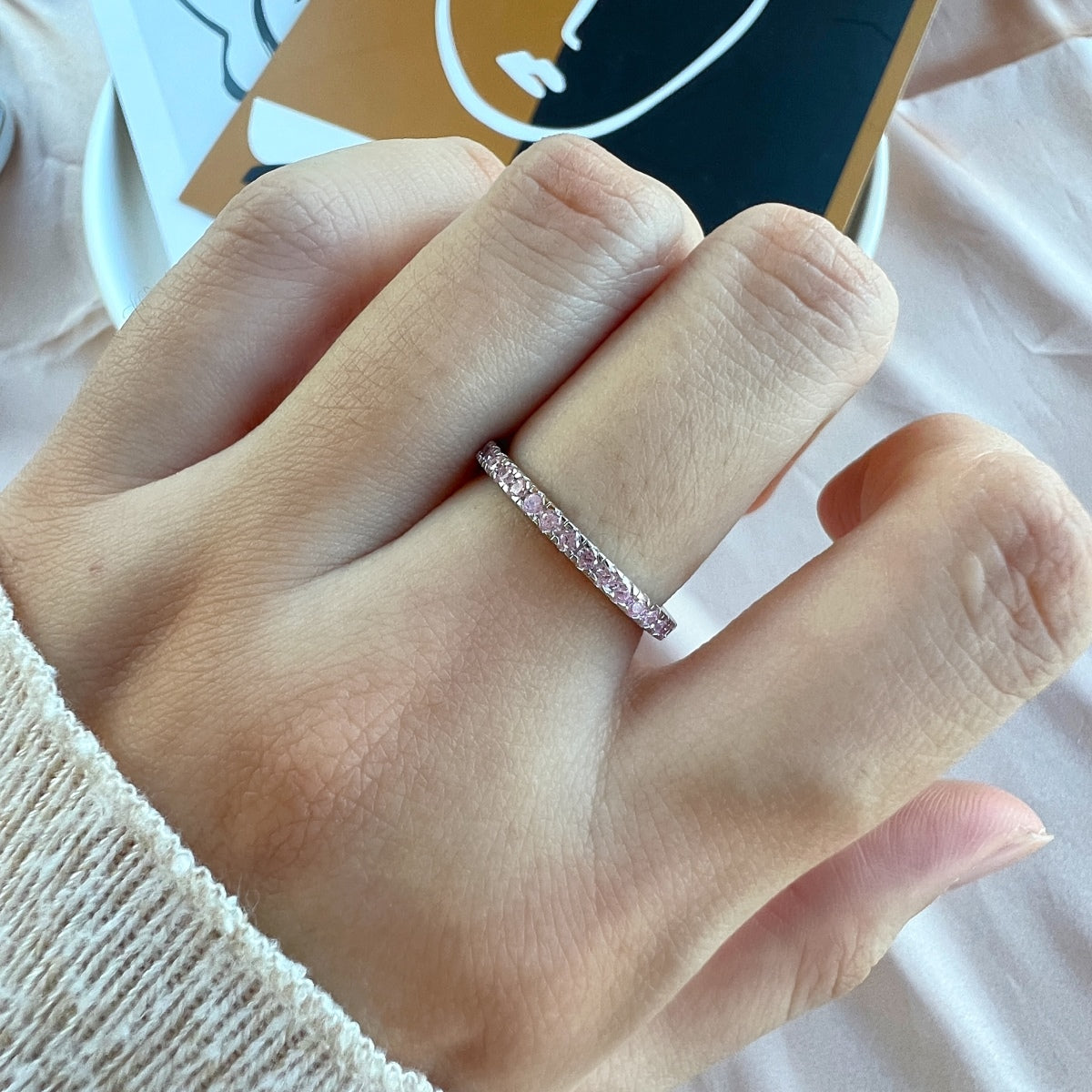 [RAFFINE]Delicate Sparkling Round Cut Daily Ring