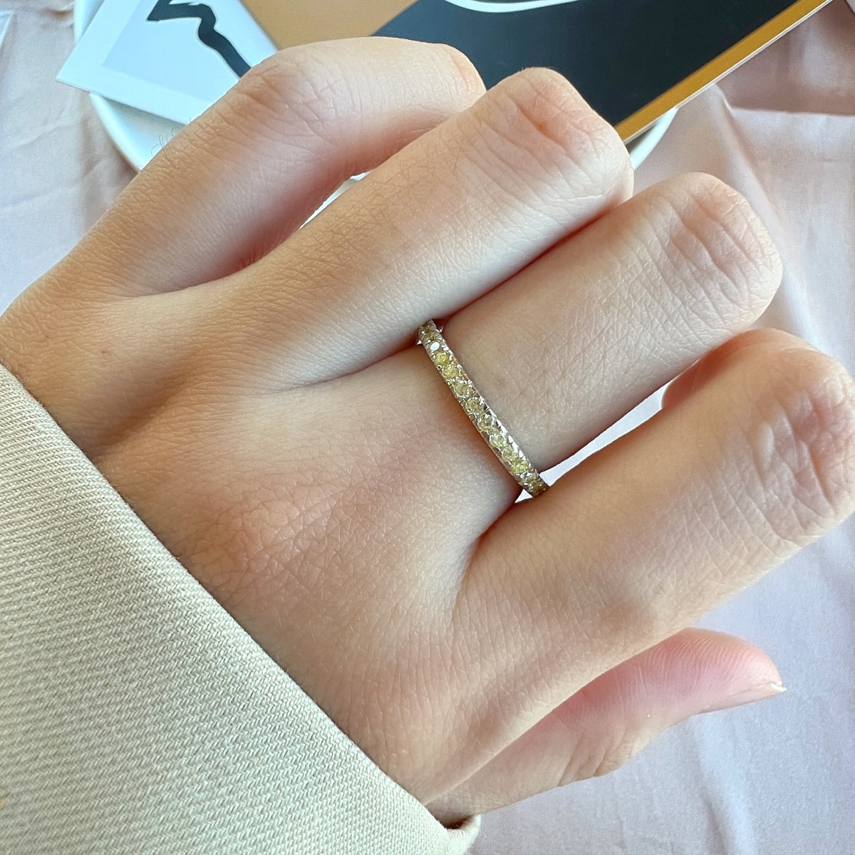 [RAFFINE]Delicate Sparkling Round Cut Daily Ring