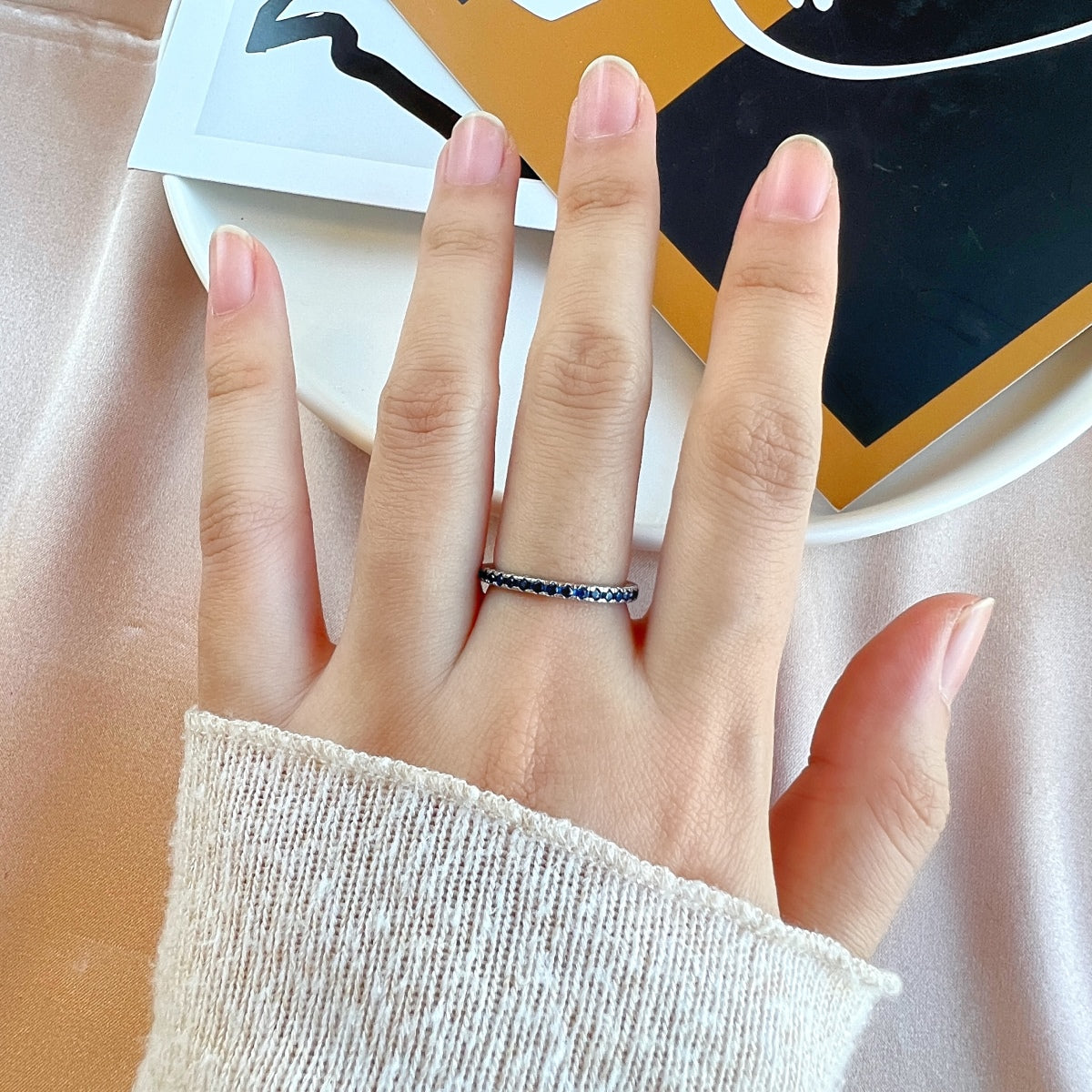 [RAFFINE]Delicate Sparkling Round Cut Daily Ring