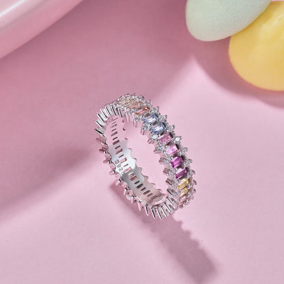 [RAFFINE]Splashy Ornate Emerald Cut Cocktail Ring
