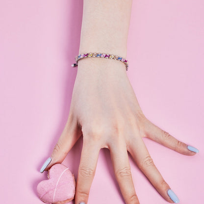 [RAFFINE]Pulsera de fiesta adornada con brillantes y cortes múltiples