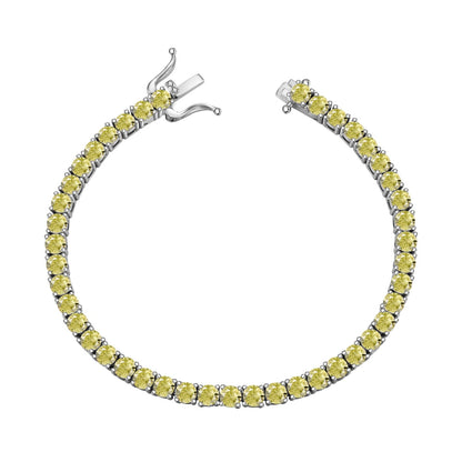 [RAFFINE]Pulsera de tenis con corte redondo deslumbrante y ornamentada