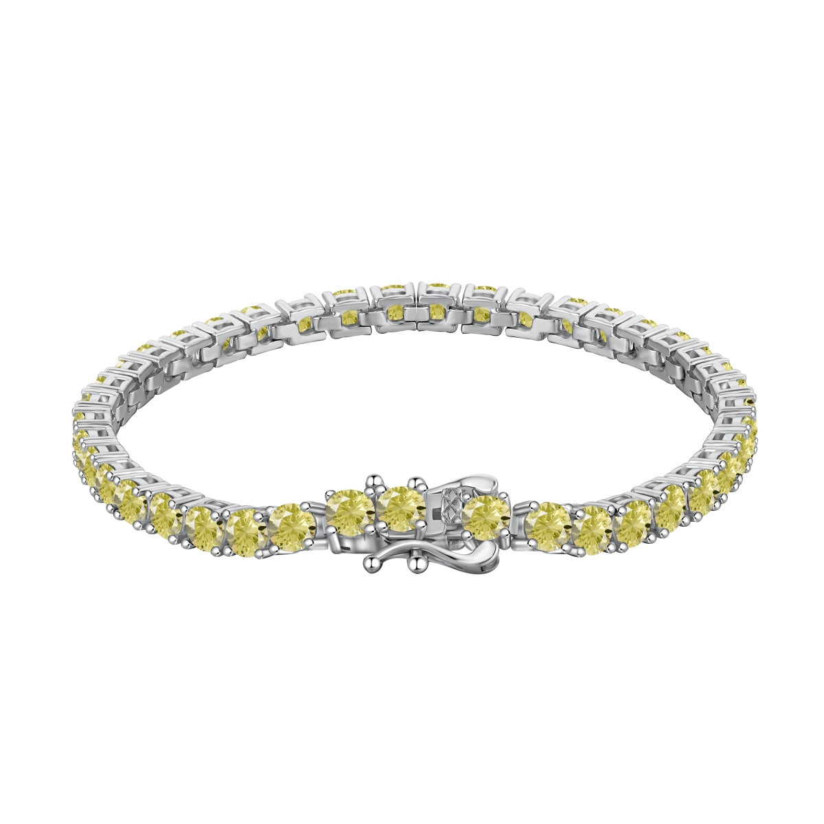[RAFFINE]Pulsera de tenis con corte redondo deslumbrante y ornamentada