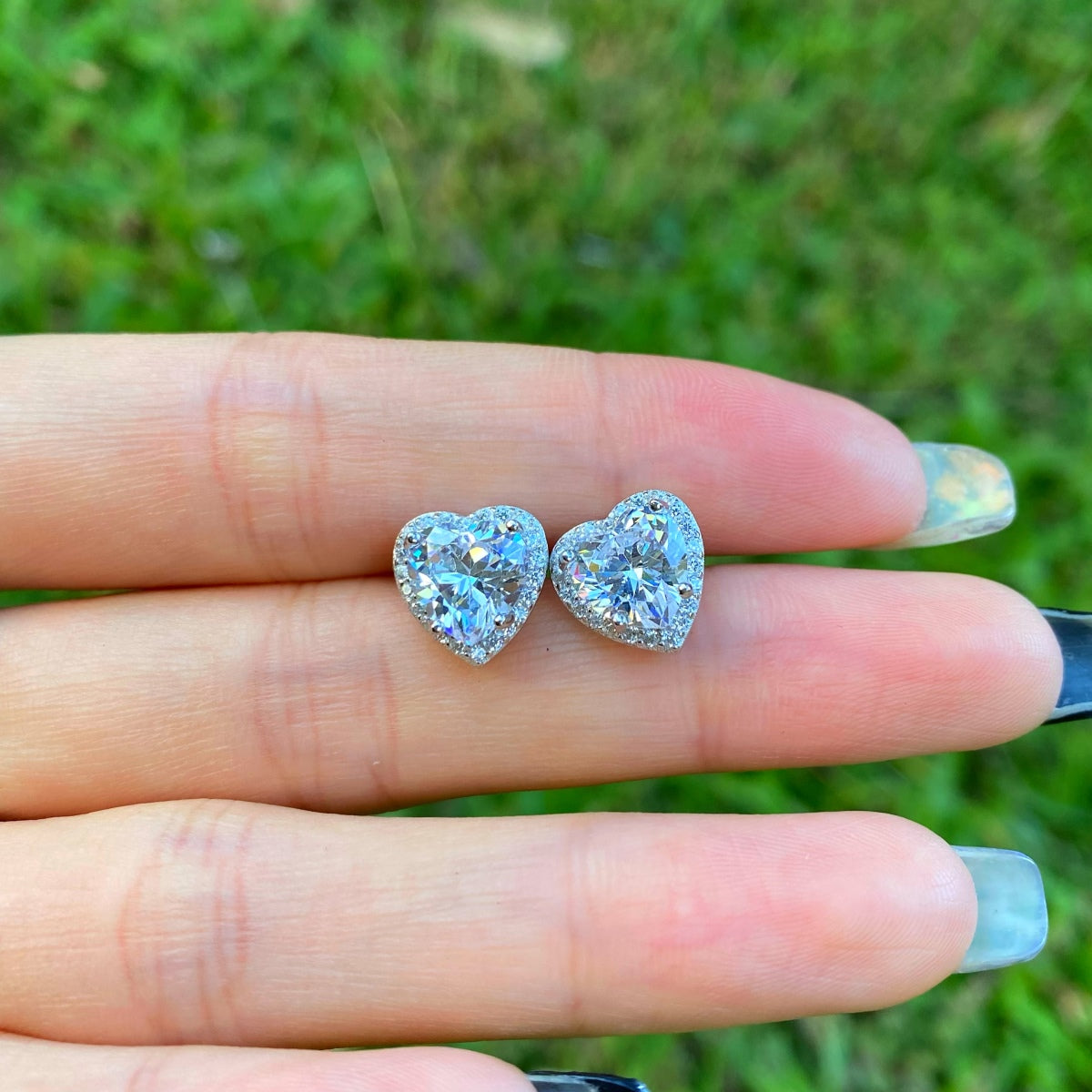 [RAFFINE]Pendientes de corazón brillante para enamorados