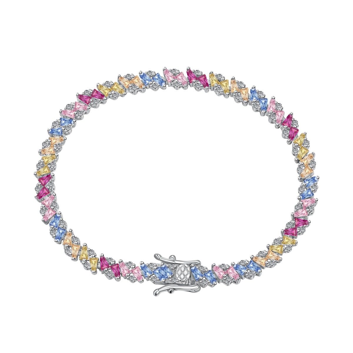[RAFFINE]Pulsera de fiesta adornada con brillantes y cortes múltiples