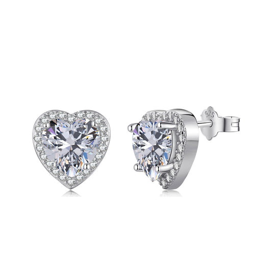 [RAFFINE]Pendientes de corazón brillante para enamorados