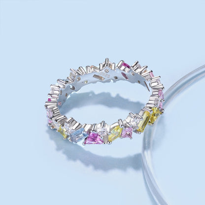 [RAFFINE]Dazzling Polychromatic Multi cut Daily Ring