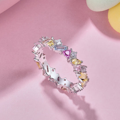 [RAFFINE]Dazzling Polychromatic Multi cut Daily Ring