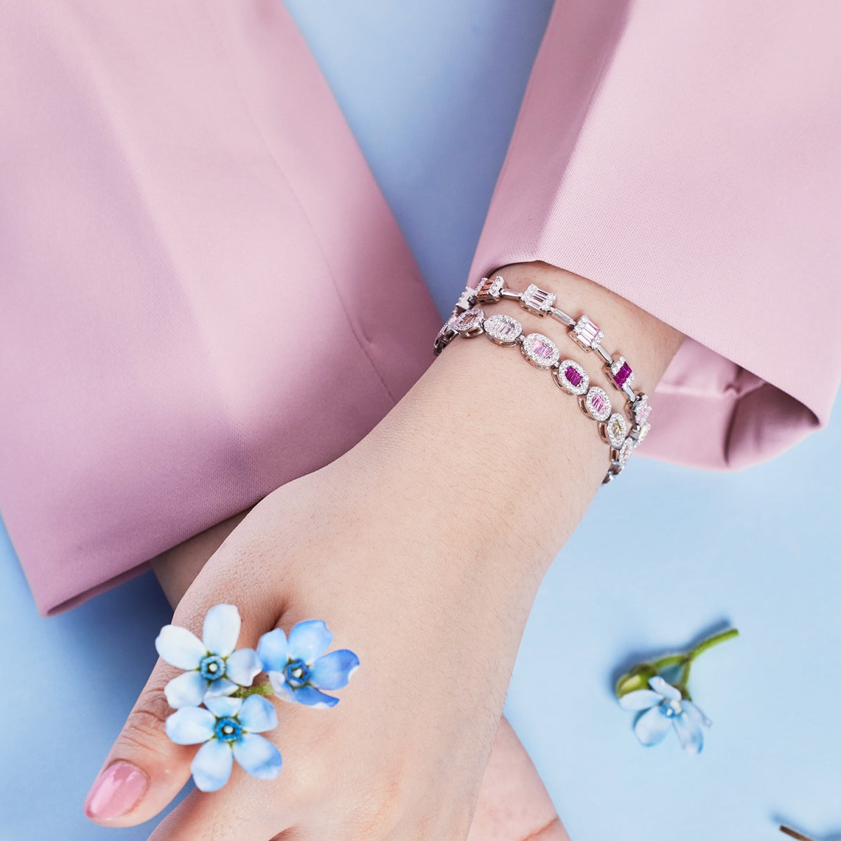 [Raffine]Dainty Charming Emerald Cut Daily Bracelet
