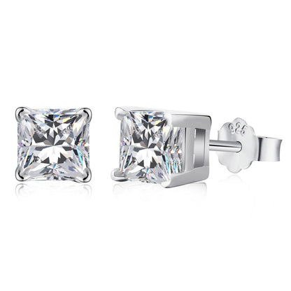 [RAFFINE]1.0 Carat Radiant Princess Cut Wedding Earrings