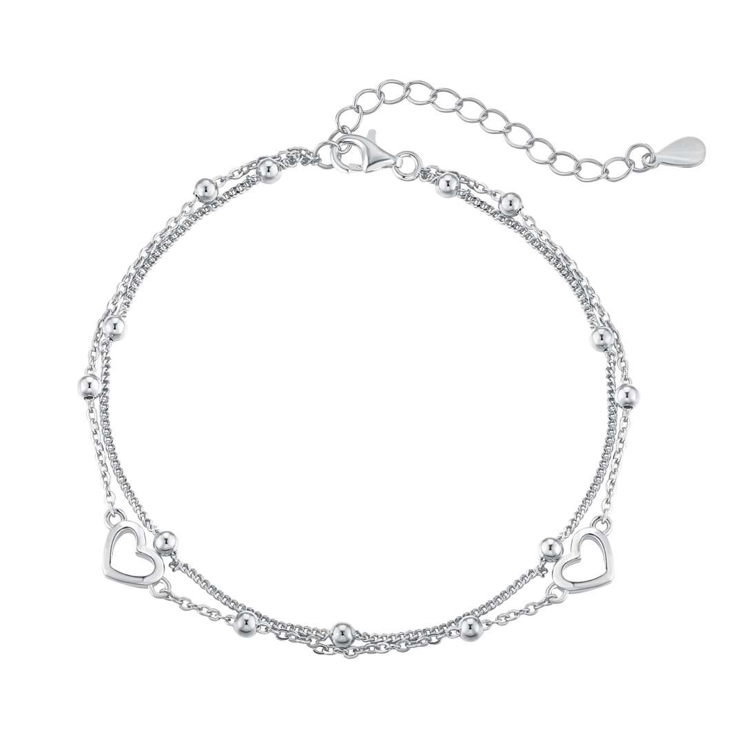 [RAFFINE]Pulsera delicada de doble capa con corazón de amor