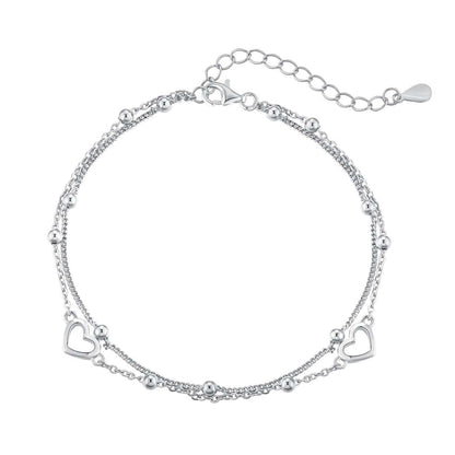 [RAFFINE]Pulsera delicada de doble capa con corazón de amor