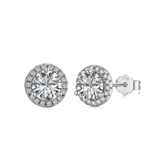 [RAFFINE]Pendientes clásicos de princesa con forma redonda