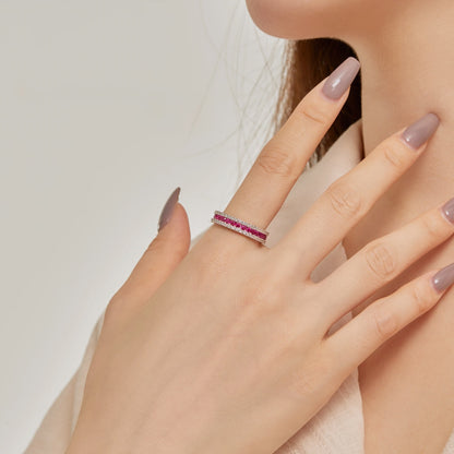 [RAFFINE]Delicate Colorful Round Cut Daily Ring