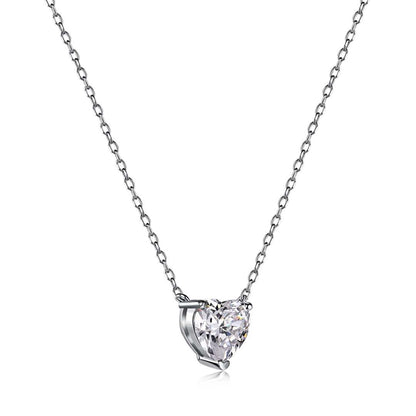 [RAFFINE]Collar con colgante de piedra principal en forma de corazón para clavícula