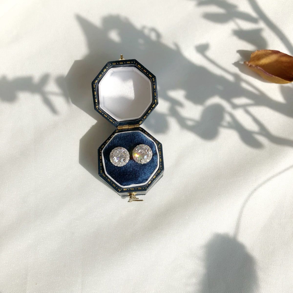 [RAFFINE]Pendientes clásicos de princesa con forma redonda