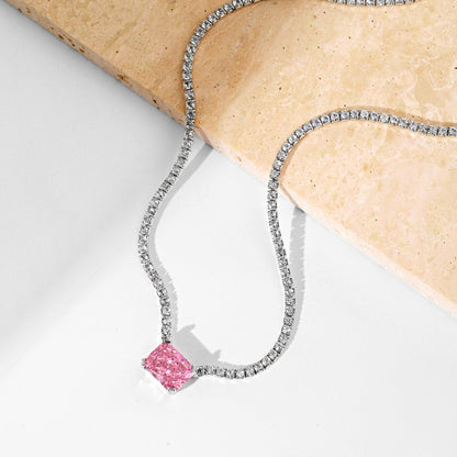 [Raffine]4,0 Karat Elegante Halskette im Radiantschliff