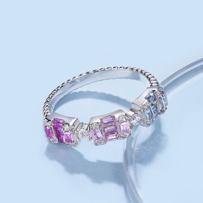 [RAFFINE]Unique Colorful Emerald Cut Party Ring