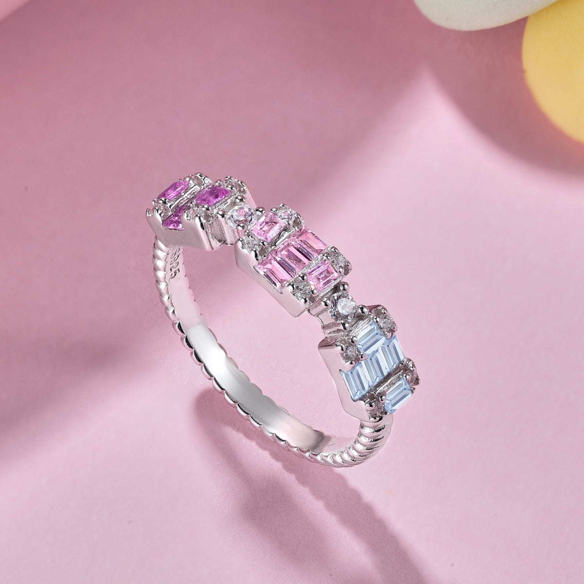 [RAFFINE]Unique Colorful Emerald Cut Party Ring