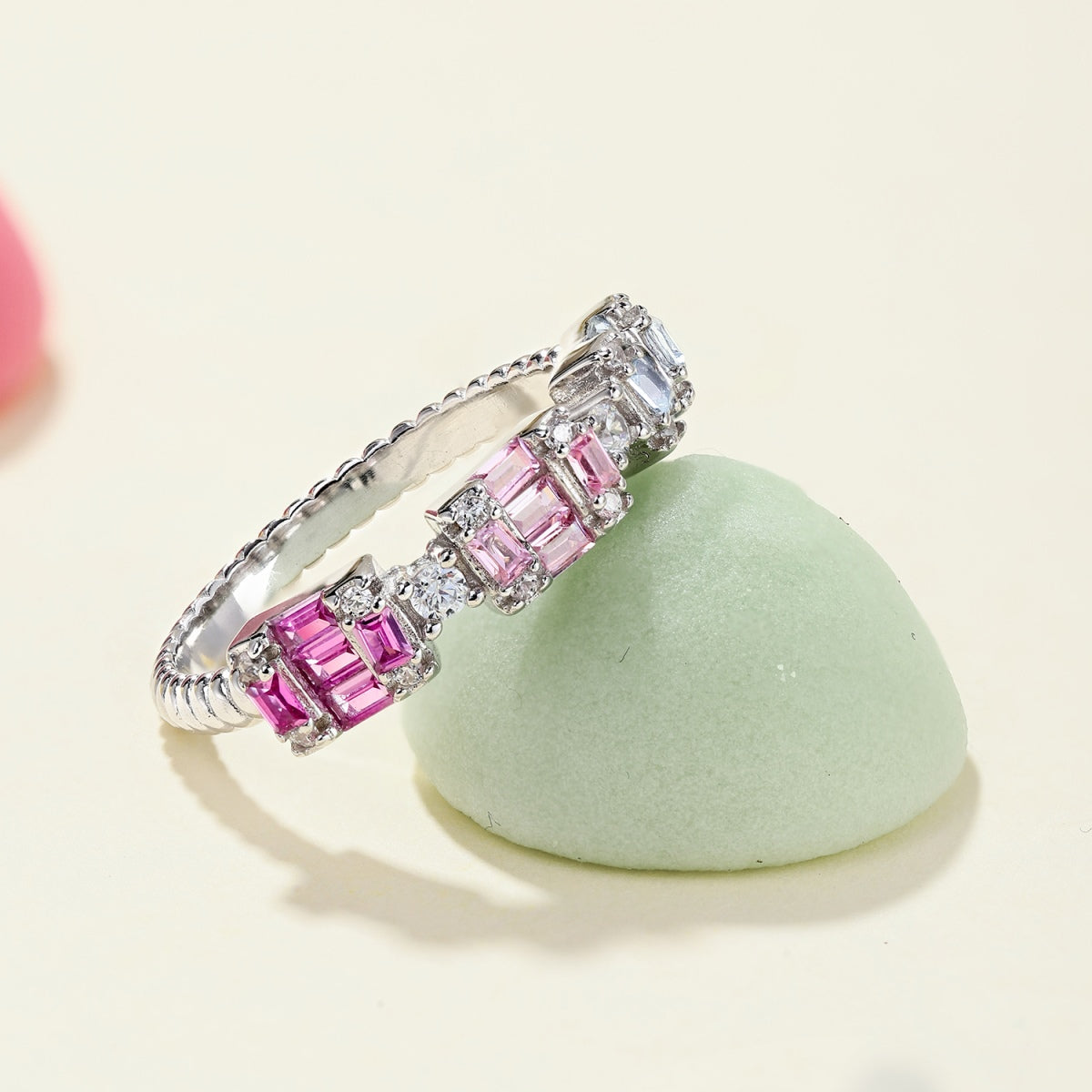 [RAFFINE]Unique Colorful Emerald Cut Party Ring