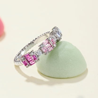 [RAFFINE]Unique Colorful Emerald Cut Party Ring