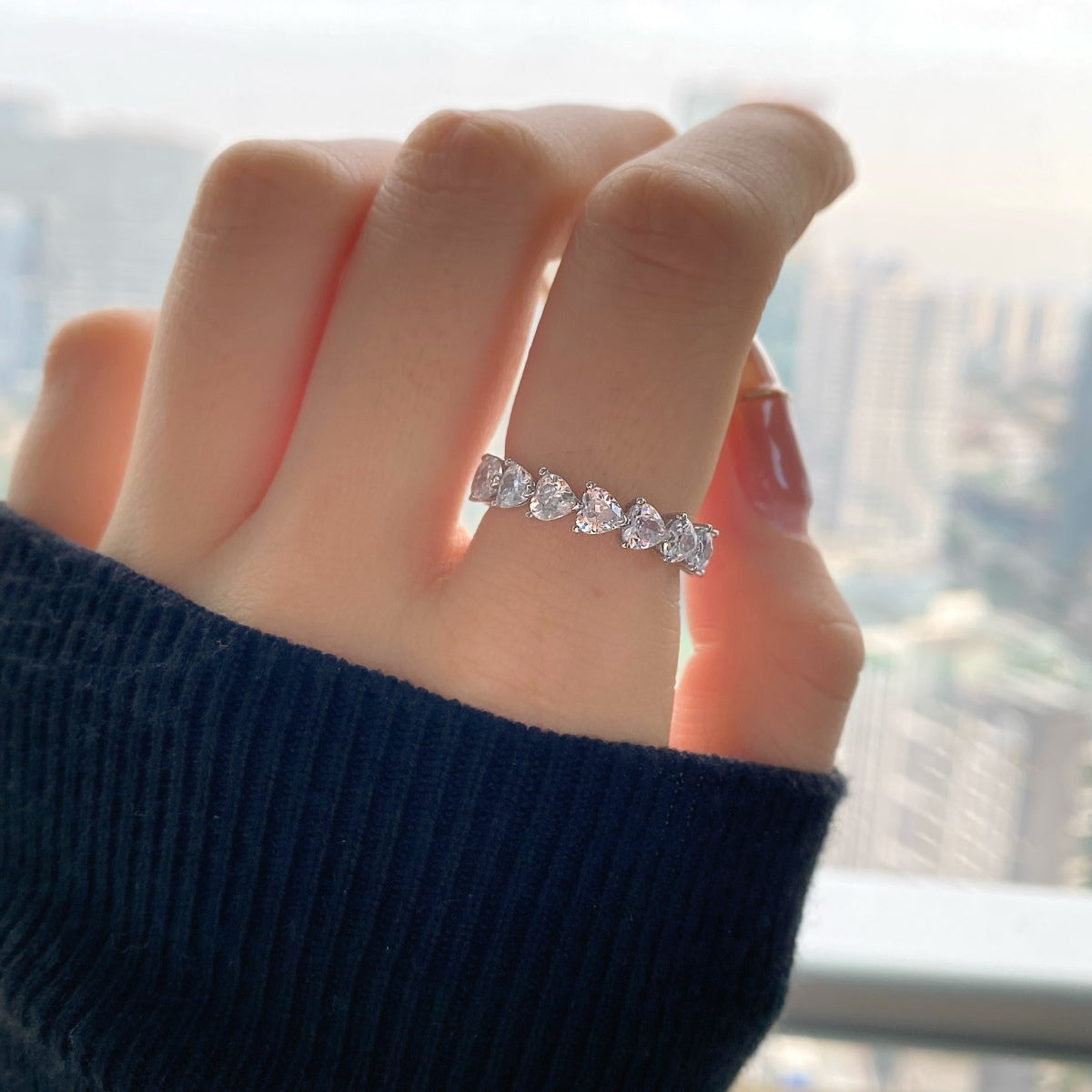 [RAFFINE]0.25 Carat Radiant Romance Heart Cut Lover Ring
