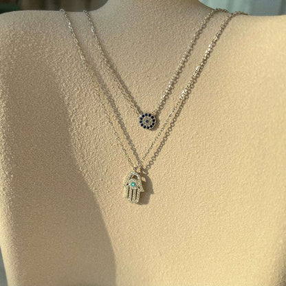 [RAFFINE]Collar de palma Hamsa con ojo de demonio
