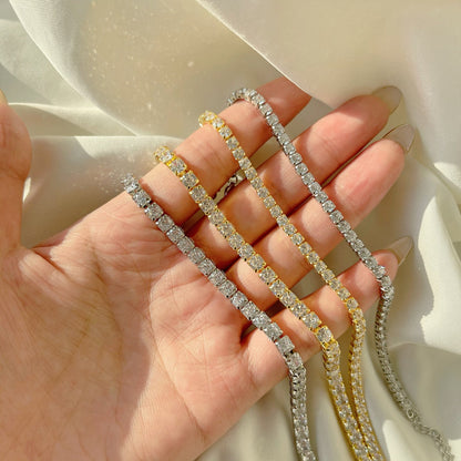 [RAFFINE]Sparkling Radiant Princess Cut Tennis Bracelet