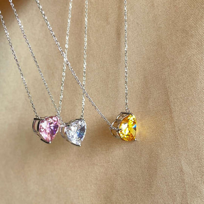 [RAFFINE]6.0 carat Radiant Heart Shape Necklace