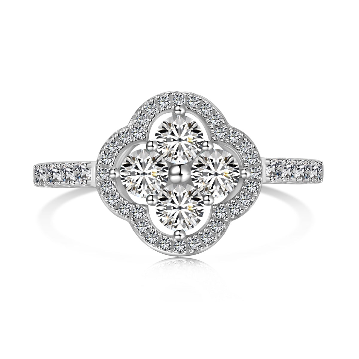 [RAFFINE]Four Leaf Clover Flower Design Ring