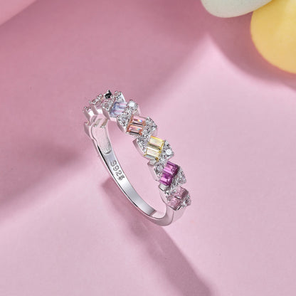 [RAFFINE]Delicate Vibrant Emerald Cut Daily Ring