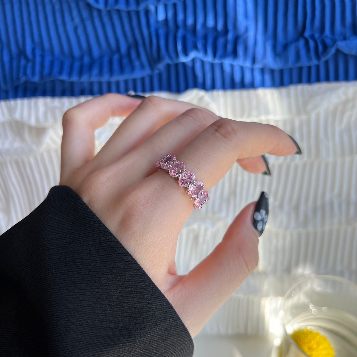 [RAFFINE]Dainty Elongated Cushion Cut Tennis Ring