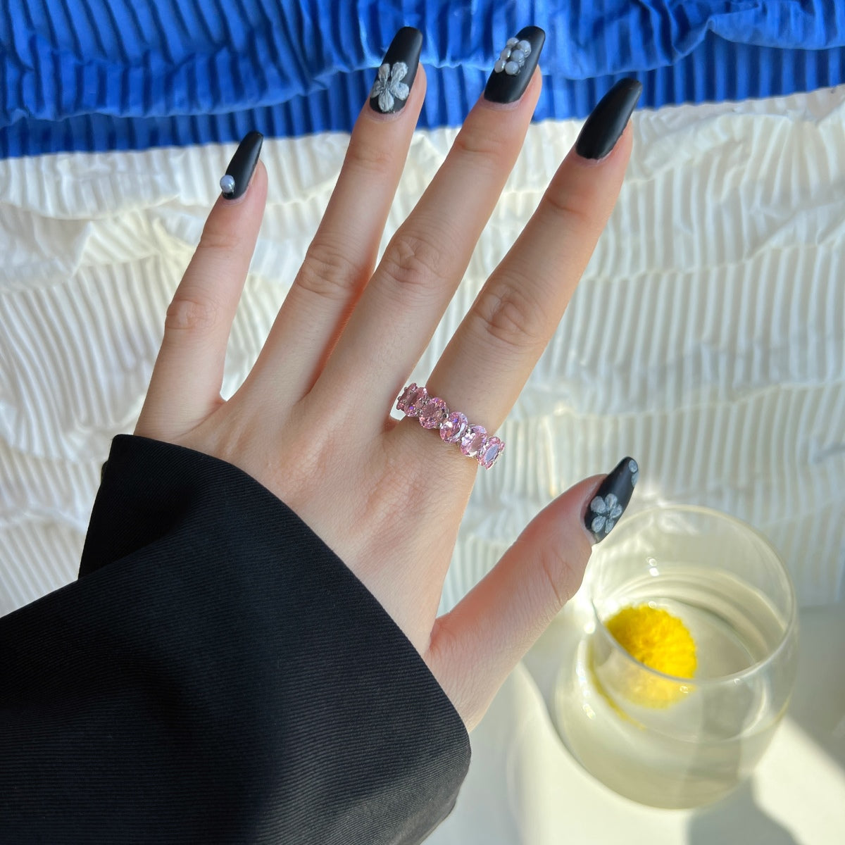[RAFFINE]Dainty Elongated Cushion Cut Tennis Ring