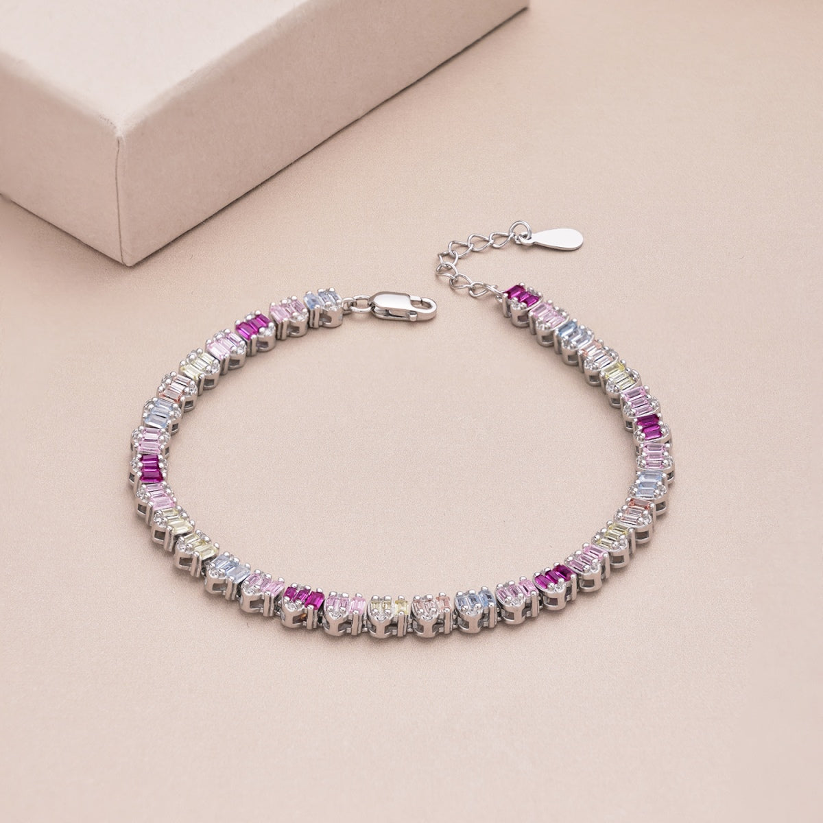 [RAFFINE]Delicate Colorful Emerald Cut Party Bracelet