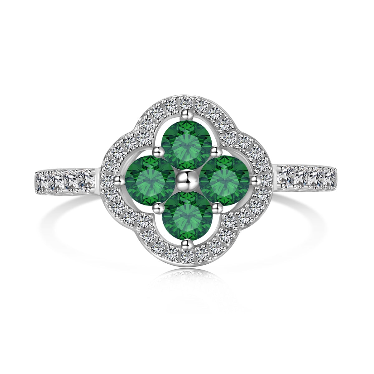 [RAFFINE]Four Leaf Clover Flower Design Ring